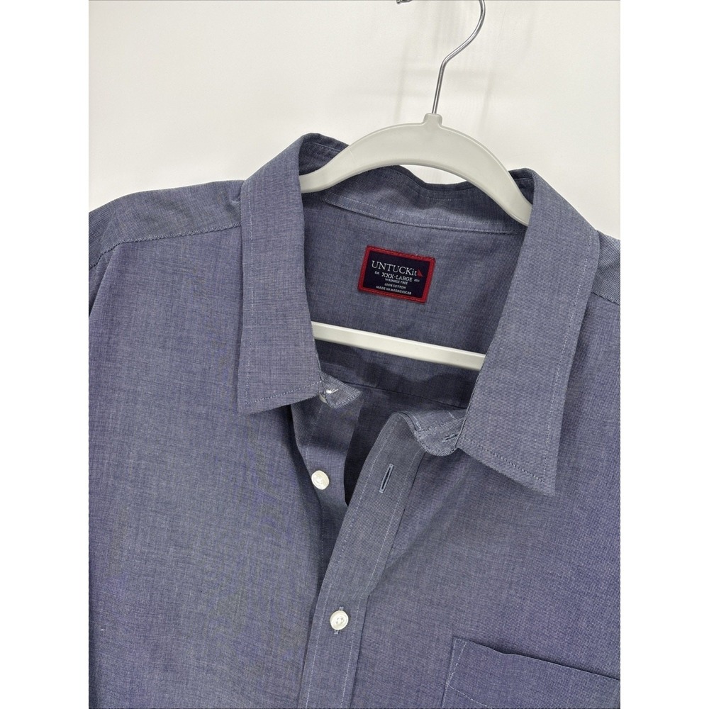 Untuckit Pio Cesare WF Shirt Mens XXXL Blue Plaid